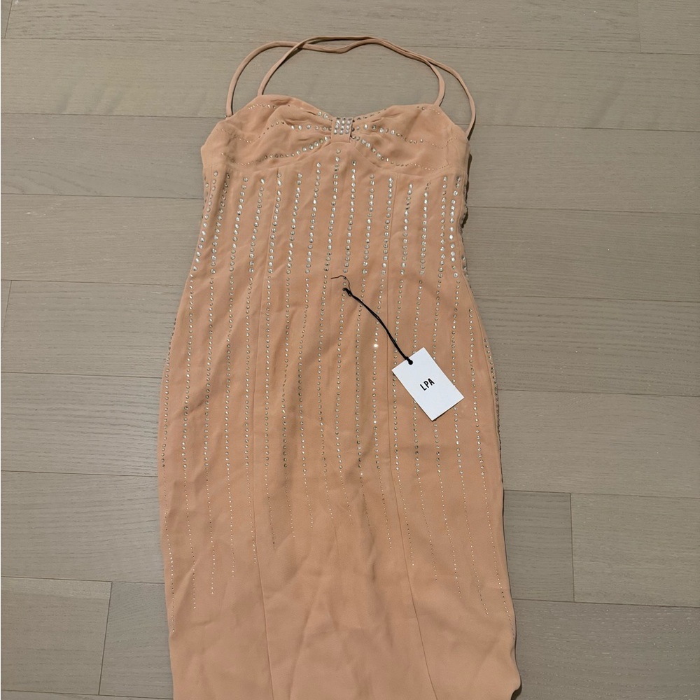 Nude LPA dress from Revolve